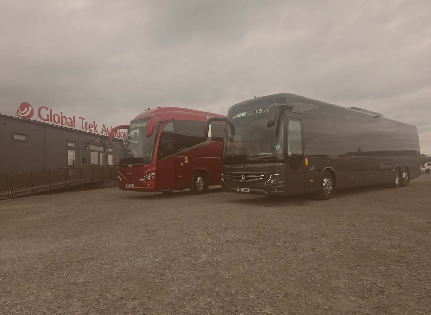 Keepings Coaches red and black coaches together