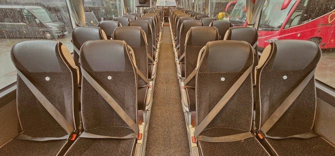 Interior of the 61-seat coach